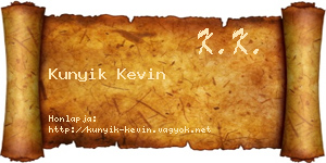 Kunyik Kevin névjegykártya